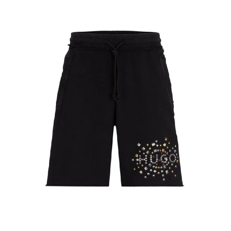 Summer-Appropriate Men's Lightweight ShortsCotton-terry shorts with stud-effect artwork Summer-Appropriate Men's Lightweight ShortsCotton-terry shorts with stud-effect artwork