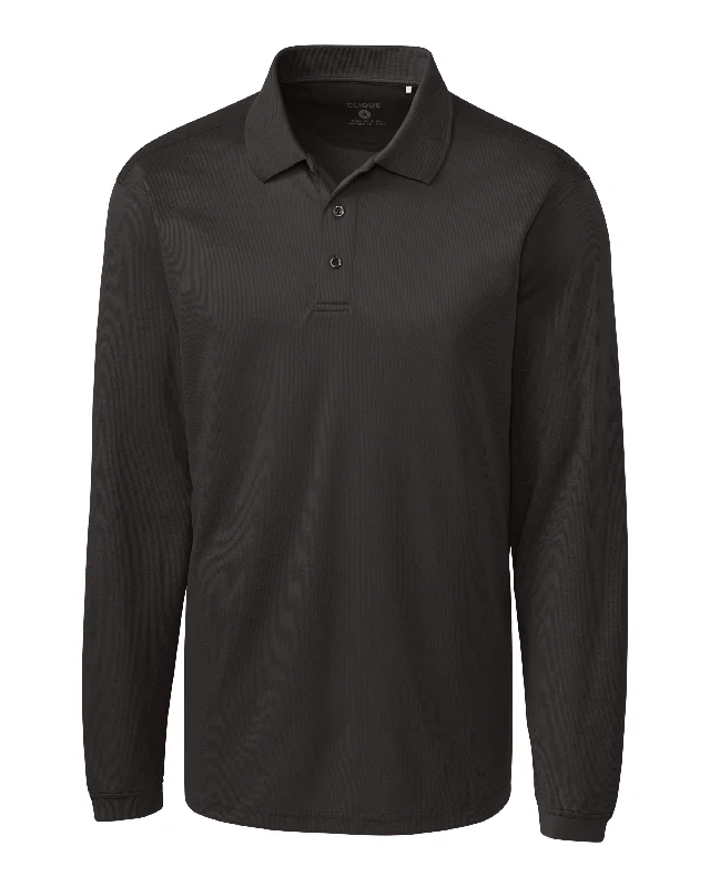 Men's Shirts with Spread CollarsClique Men's L/S Ice Pique Polo Shirt