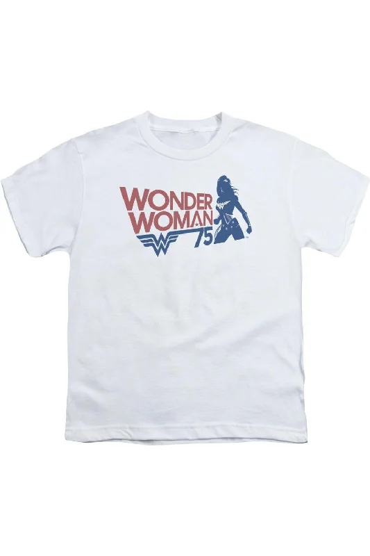 Men's Shirts with Antimicrobial TreatmentWonder Woman Ww75 Silhouette Short Sleeve Youth Tee / T-Shirt