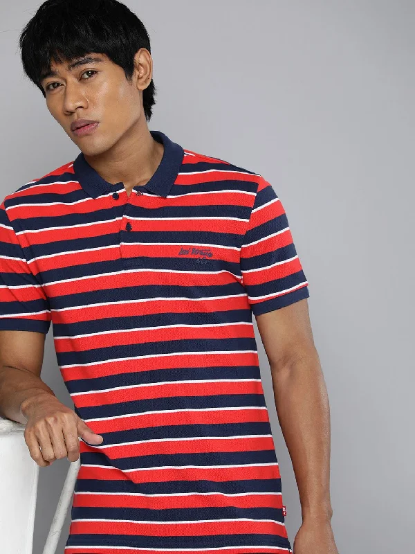 Men's Shirts with Embroidered DesignsMen's Striped Polo T-shirt