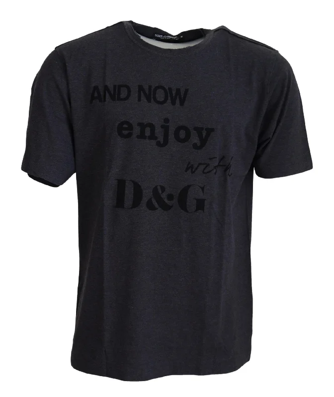 Classic Men's Button-Up ShirtsDolce & Gabbana Elegant  Motive Crew Neck Men's T-Shirt