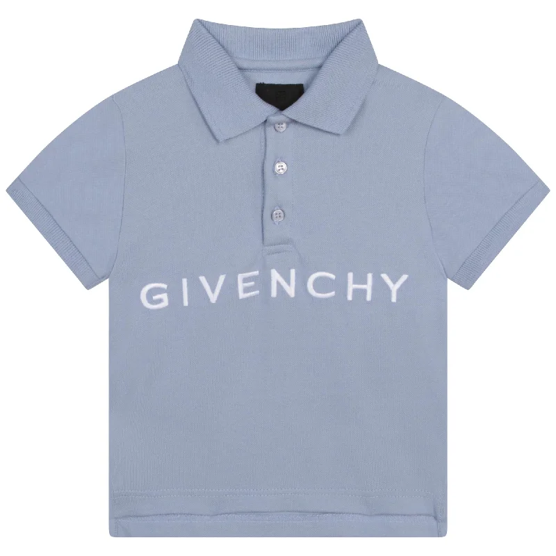 Men's Dressy Shirts for Formal EventsBlue Cotton Logo Polo Shirt