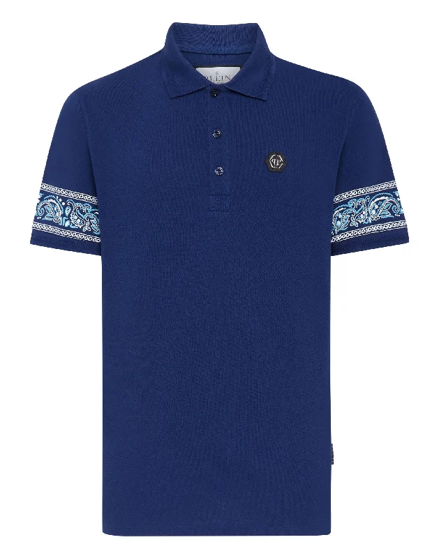 Men's Shirts with Drawstring WaistbandsSlim Fit Piquet Polo Shirt SS Paisley Bandana