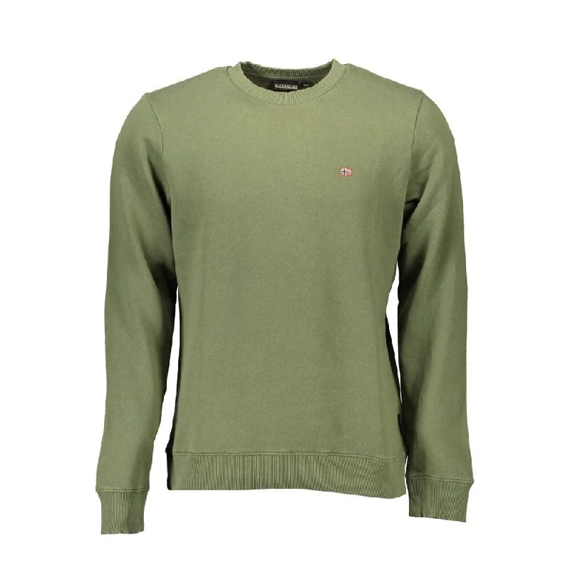 Men's Sweaters with Pockets and ZippersNapapijri Green Cotton Men Men's Sweater