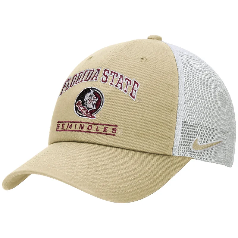 Formal Derby CapsNike Florida State Seminoles/Seminole Logo Club Unstructured Adjustable Trucker Cap - Vegas Gold/White