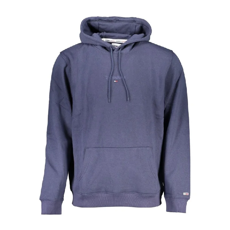 Men's Sweaters with Herringbone PatternsTommy Hilfiger Blue Cotton Men Men's Sweater