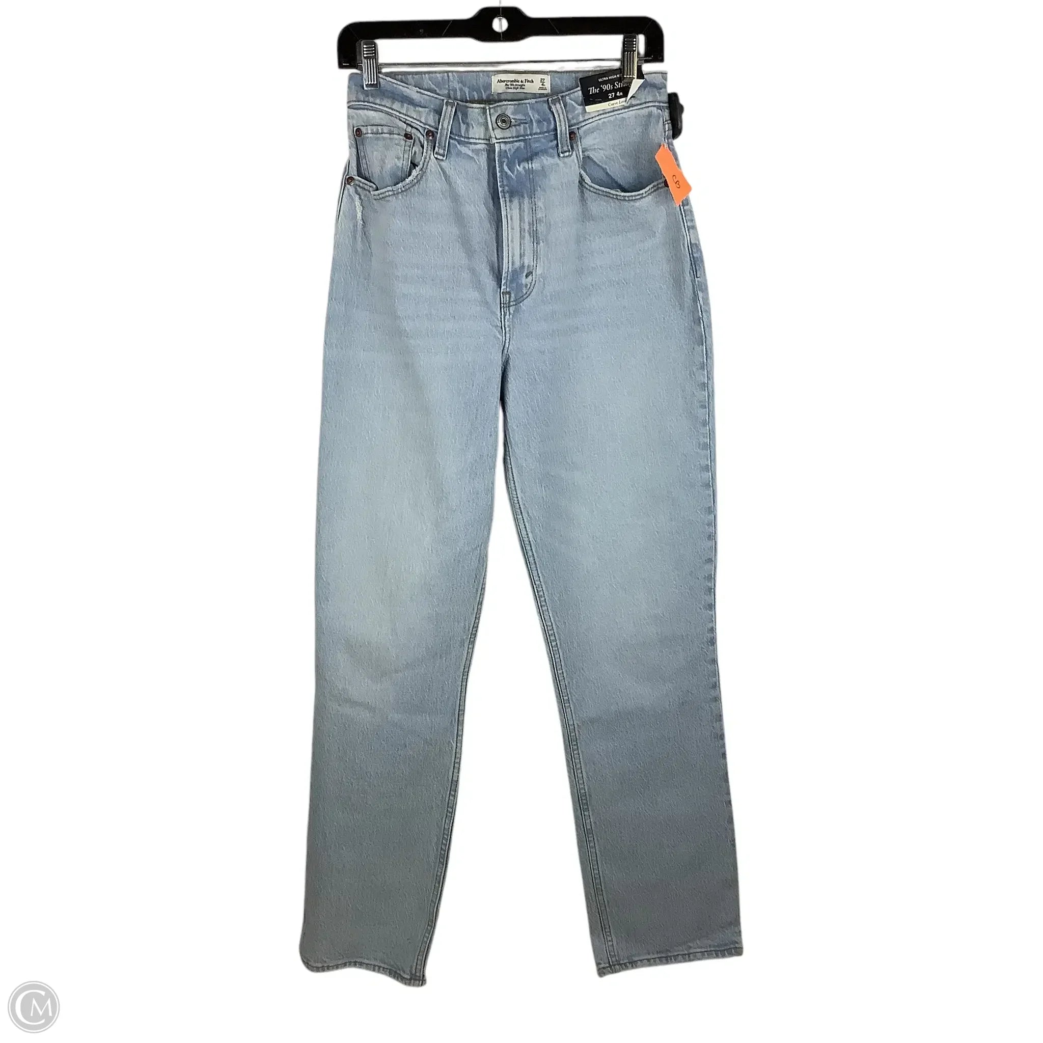 Leather Patch Men's JeansJeans Straight By Abercrombie And Fitch In Blue Denim, Size: 4