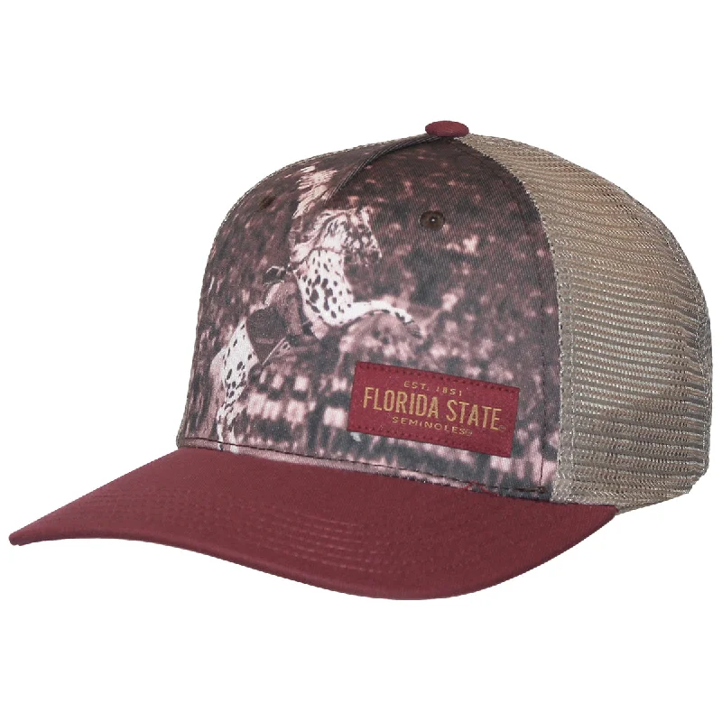 Rainproof Fishing HatsLegacy Renegade/Osceola Sublimated Design Adjustable 5 Panel Cap - Garnet/Khaki