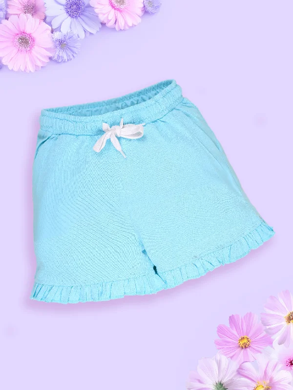 Breathable Men's Exercise ShortsGirls Cotton Bottom Hem Frill Hot Shorts
