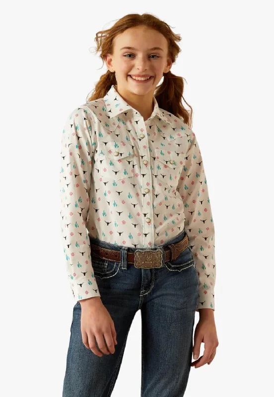 Men's Collared Shirts for Formal OccasionsAriat Girls Streer Garden Long Sleeve Shirt