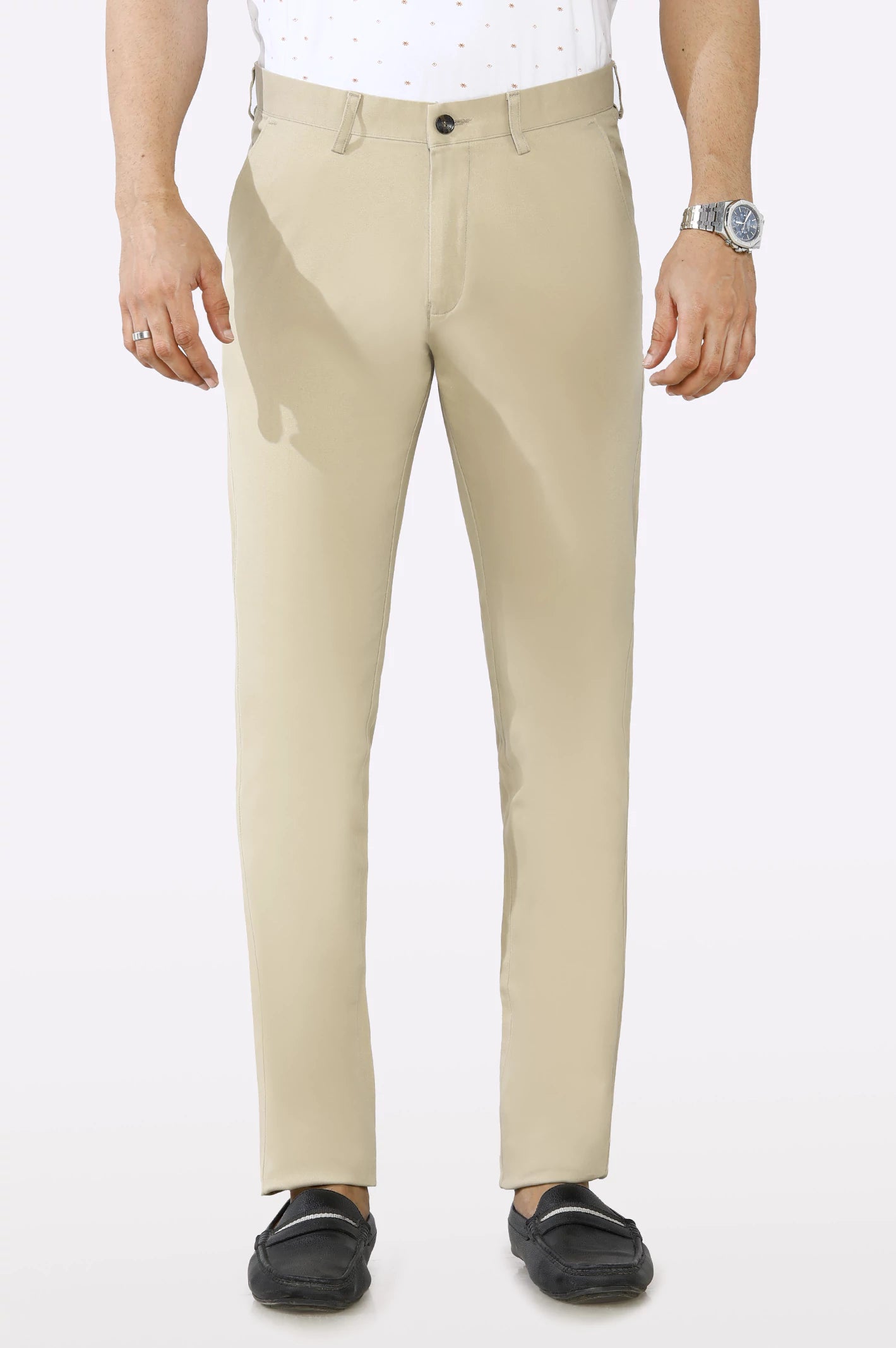 Men's Straight-Leg Jeans in Dark WashLight Khaki Smart Fit Cotton Chino