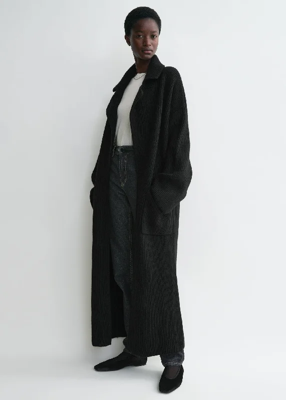 Durable Men's Acrylic SweatersRib-knit cardi coat black