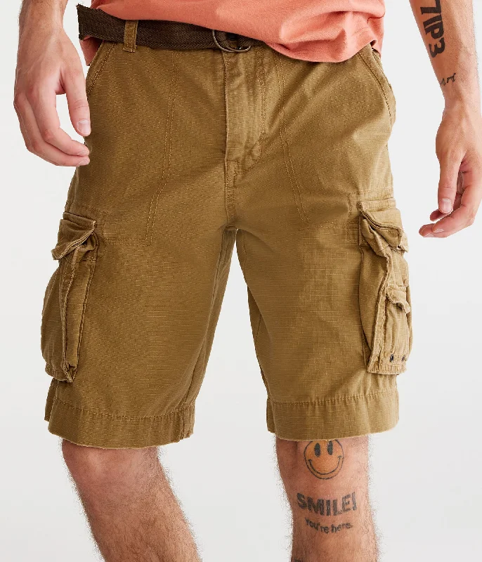 Men's Casual Short-Length PantsAeropostale Mens Men's Solid Belted Cargo Shorts*** Black