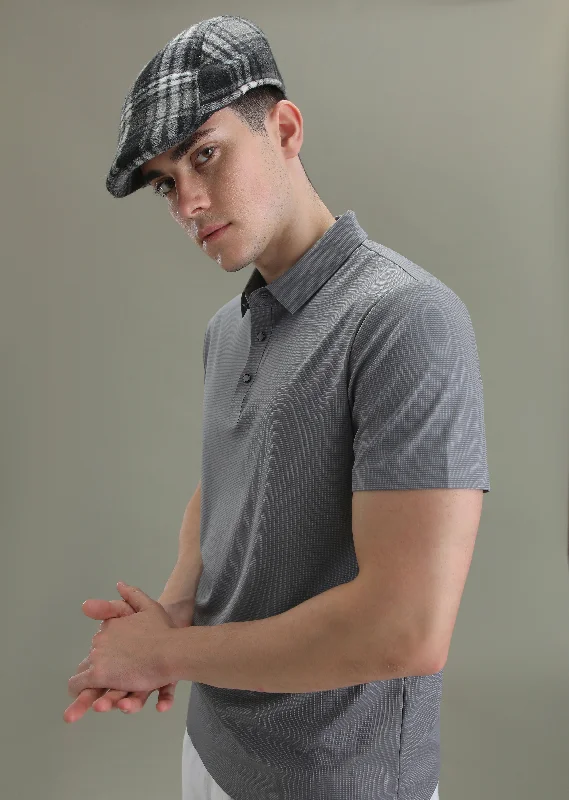 Men's Shirts with Velcro ClosuresPatterned Violet Stitchless Polo T-shirt