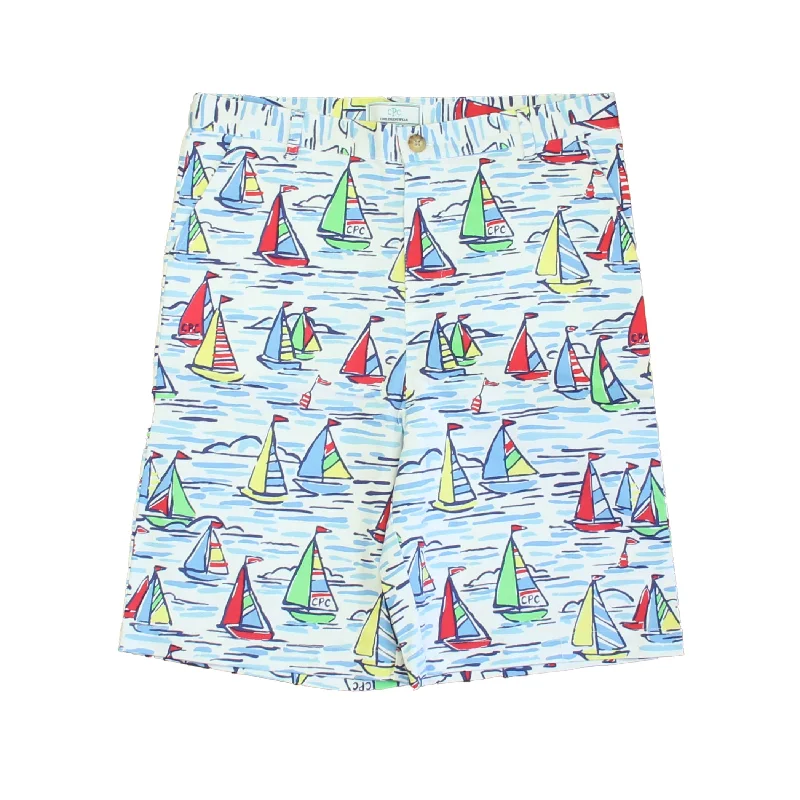 Affordable Men's Casual ShortsClassic Prep Boys Rainbow Fleet Print Shorts Size: 6-14 Years
