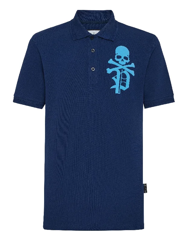 Men's Shirts with Lace-Up HemlinesSlim Fit Polo Shirt Skull&Bones