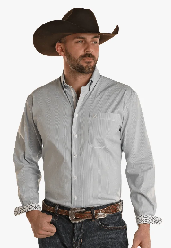 Men's Versatile Dress Shirts for Multiple OccasionsPanhanlde Mens Pin Stripe Long Sleeve Shirt