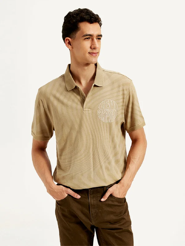 Men's Shirts with Surplice HemlinesMen's Abstract Print Slim Fit Polo T-Shirt