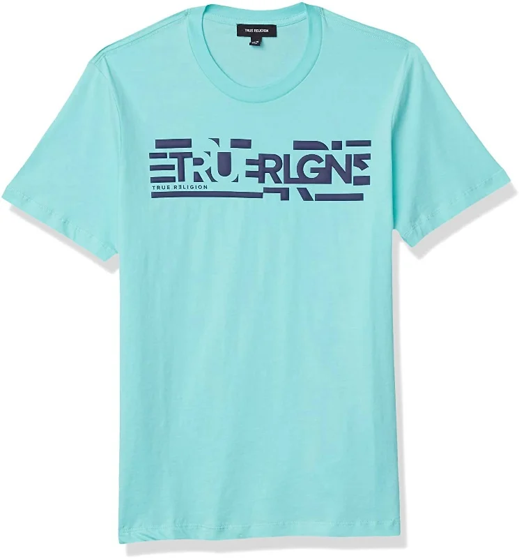 Men's Shirts for Beach OutingsMen Short Sleeve Crew Neck Cotton T-Shirt In Mint