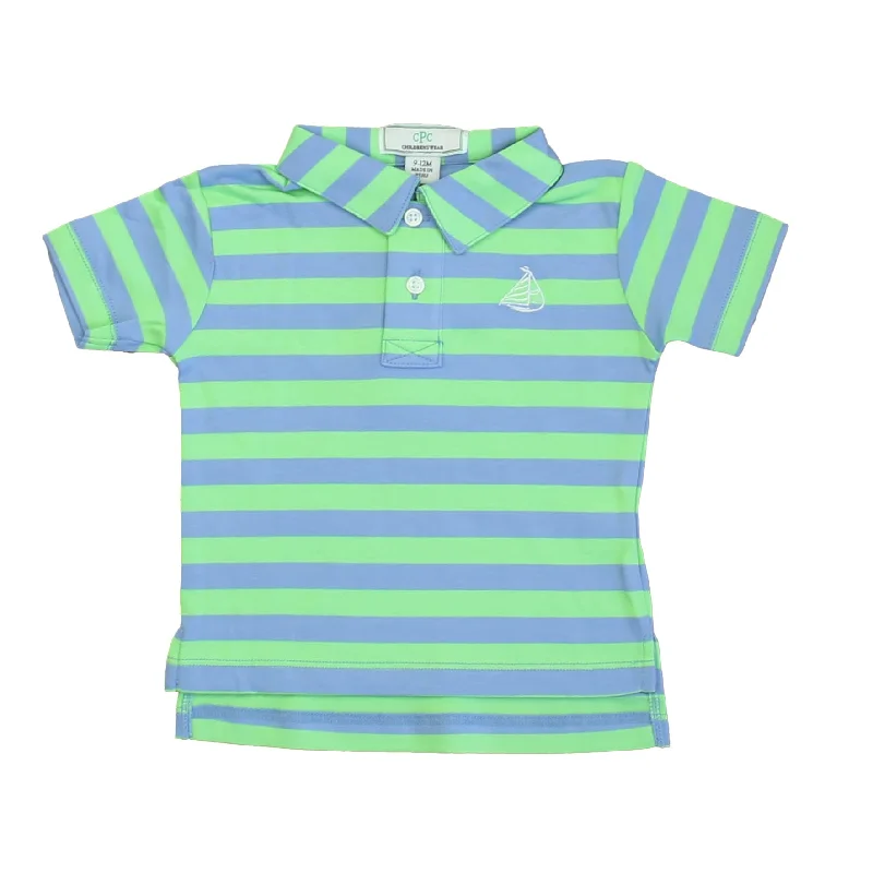Stylish Men's HenleysClassic Prep Boys Cornflower Blue | Summer Green Polo Shirt Size: 9-12 Months