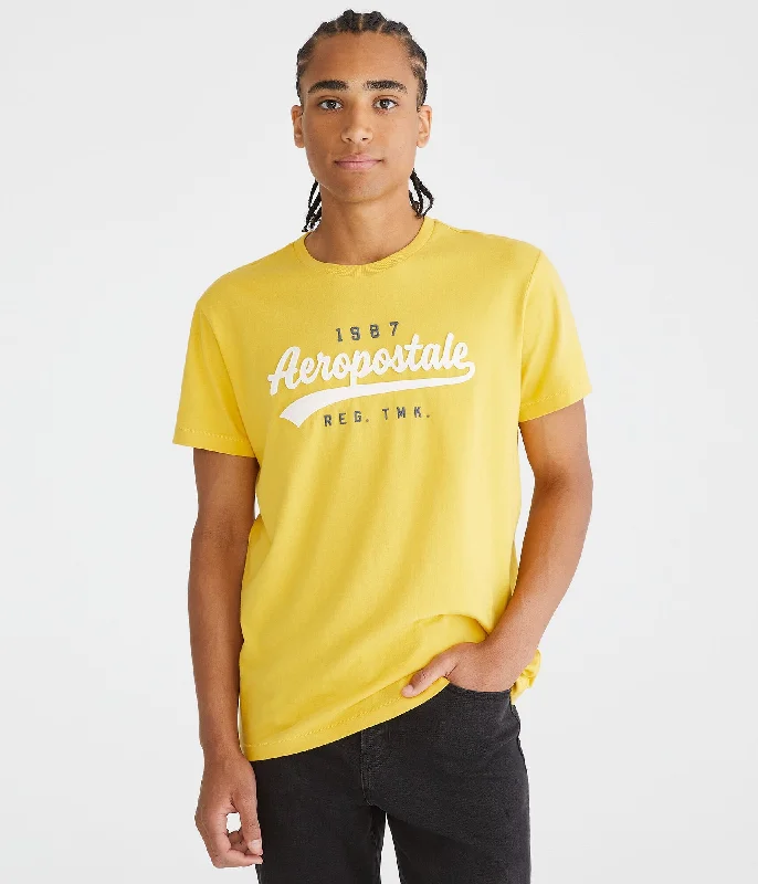 Men's Shirts with Floral PrintsAeropostale Script Appliqué Graphic Tee