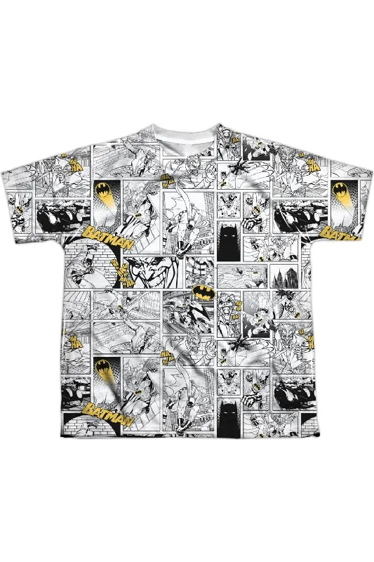 Men's Shirts with Ruffled HemlinesBatman Comic All Over Short Sleeve Youth Poly Crew Tee / T-Shirt