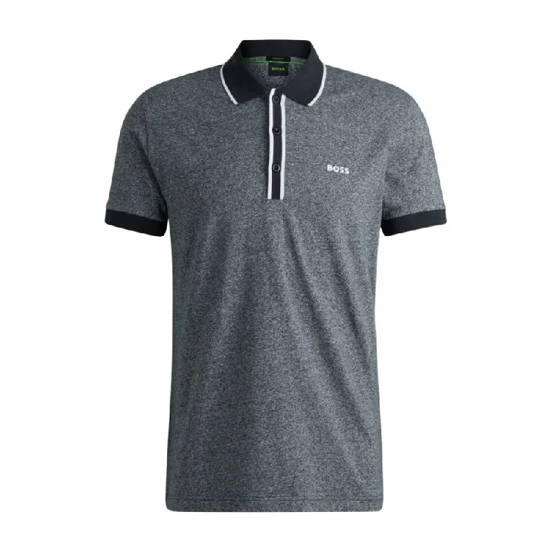 Men's Shirts with Adjustable CuffsMouliné-cotton polo shirt with striped trims
