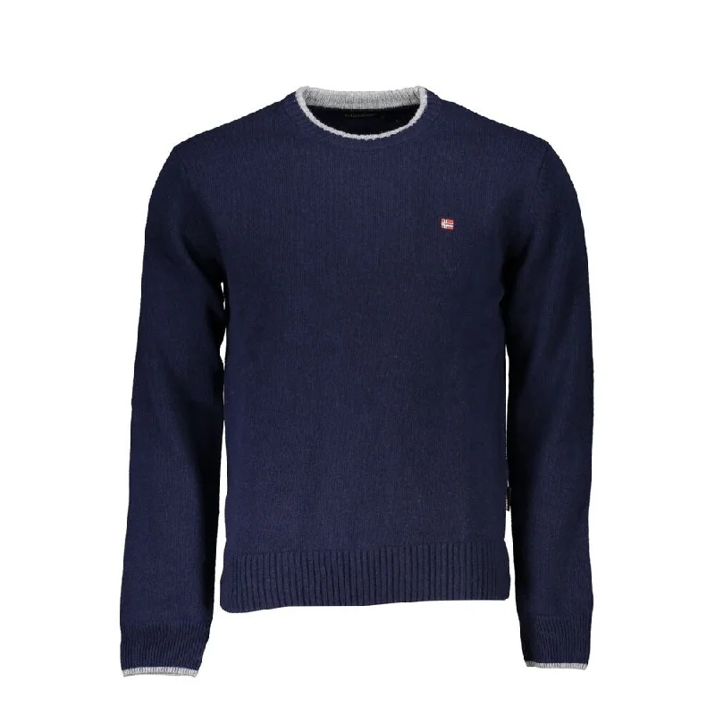 Men's Sweaters with Patch PocketsNapapijri Blue Fabric Men Men's Sweater