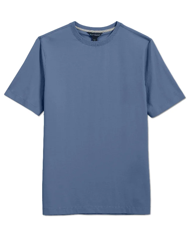 Men's Shirts with Bow TiesPima Cotton Short Sleeve Crew Tee, Country Blue