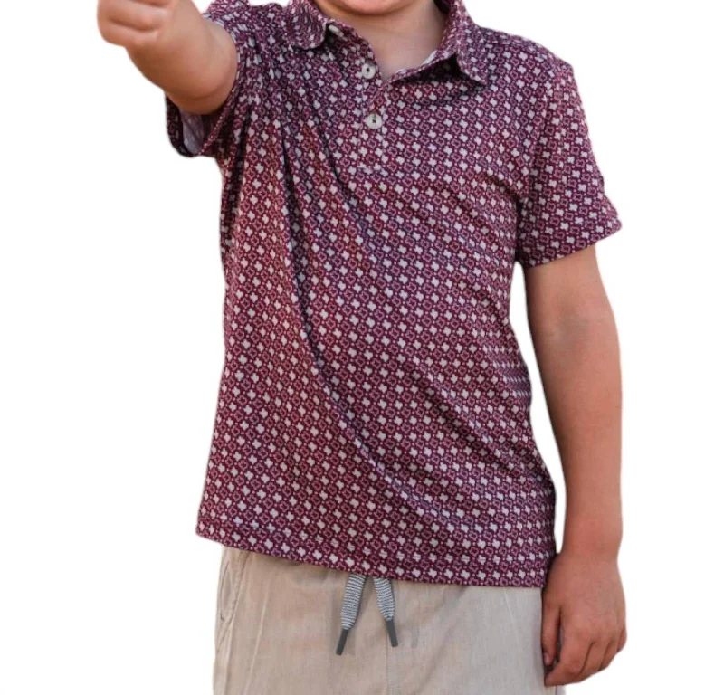 Men's Sleeveless TopsBoy's Polo Shirt In Texas Maroon