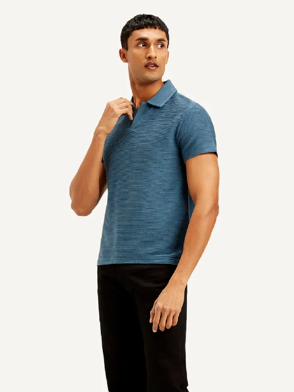 Men's Shirts with Animal PrintsMen's Textured Slim Fit Polo T-shirt