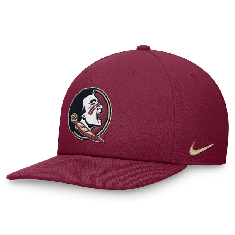 Sun-Protective Beach HatsNike Seminole Logo Dri-fit Pro Structured Square Bill Adjustable Cap - Garnet