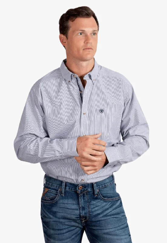 Men's Scoop Neck T-Shirts for a Relaxed FeelAriat Mens Pro Series Cliff Stripe Long Sleeve Shirt