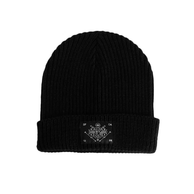 Female Fisherman HatsTrue Burning Bridges Waffle Beanie Black
