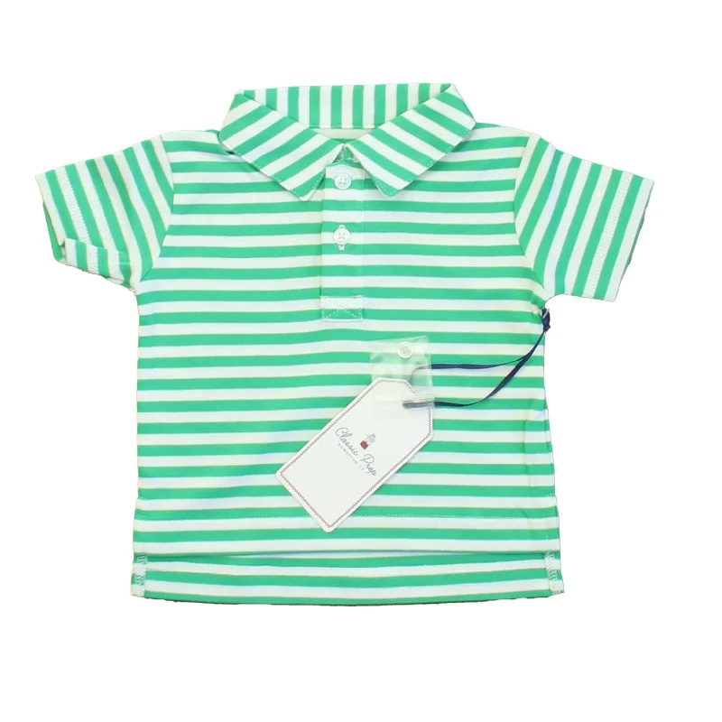 Versatile Men's Tank TopsClassic Prep Boys Blarney/Bright White Polo Shirt Size: 6-9 Months