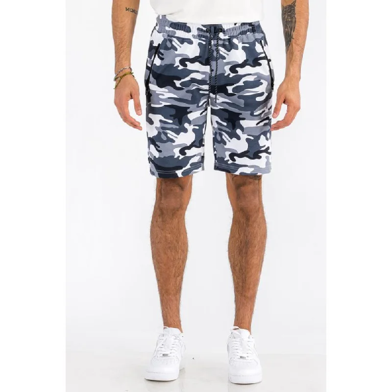 Men's Patterned Bermuda Shorts for FunCotton Blend Lounge Sweat Shorts with Zipper Pockets