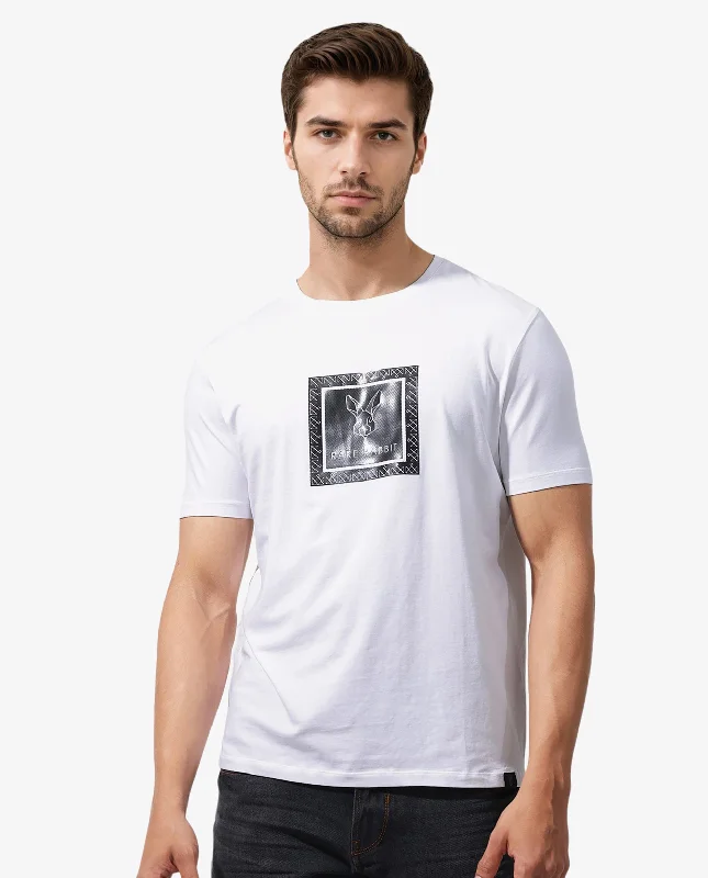 Classic Men's Button-Up ShirtsRare Rabbit Men's Zalen White Short Sleeve Graphic Printed Logo T-shirt Classic Men's Button-Up ShirtsRare Rabbit Men's Zalen White Short Sleeve Graphic Printed Logo T-shirt