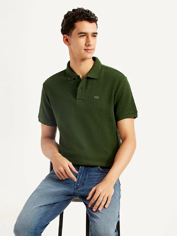 Men's Shirts with Appliquéd SleevesMen's Solid Slim Fit Polo T-shirt