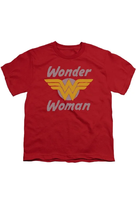 Men's Shirts with Checkered PatternsDC Comics Wonder Woman Wings Short Sleeve Youth Tee / T-Shirt