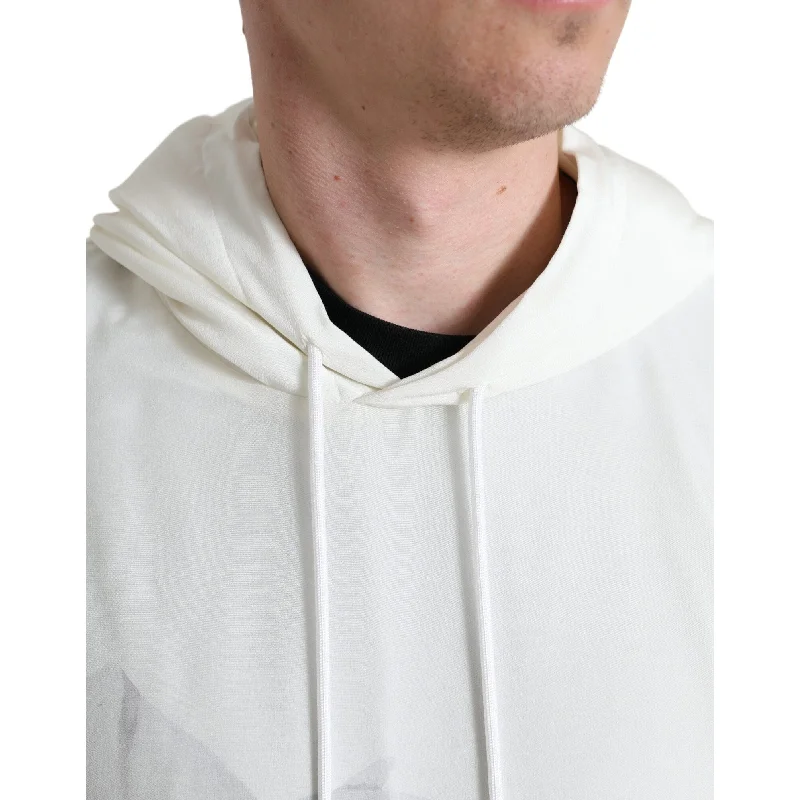 Men's Sweaters with Straight-Cut ShapesDolce & Gabbana Elegant Floral Silk Hooded Men's Pullover