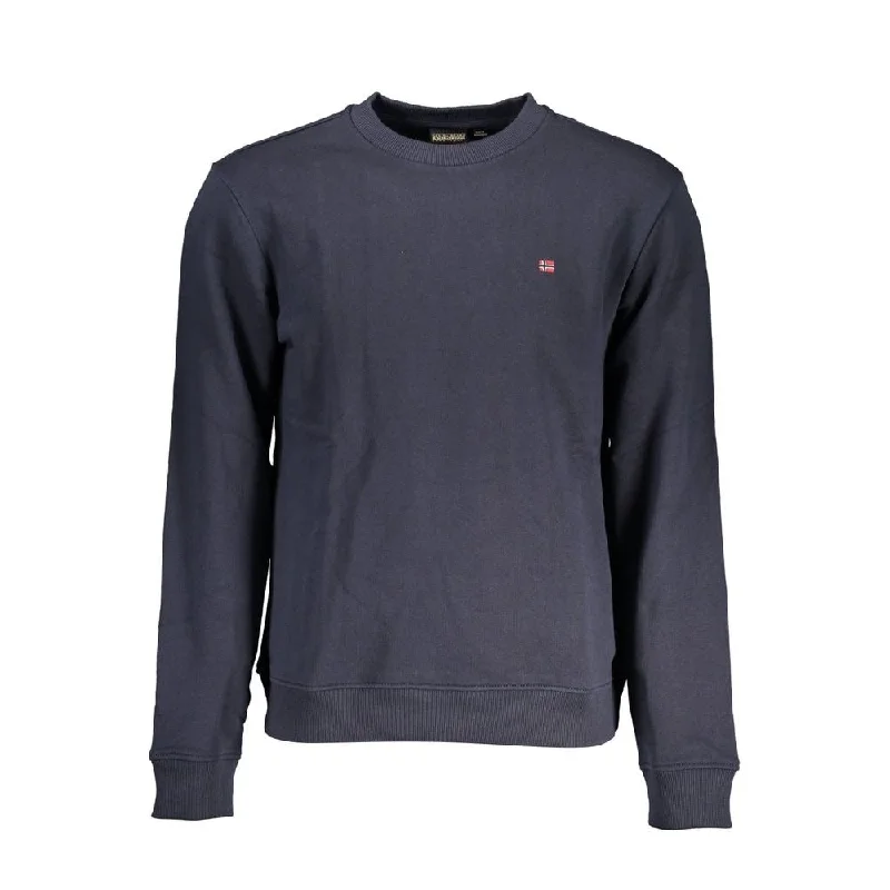Men's Sweaters with Belt AttachmentsNapapijri Blue Cotton Men Men's Sweater