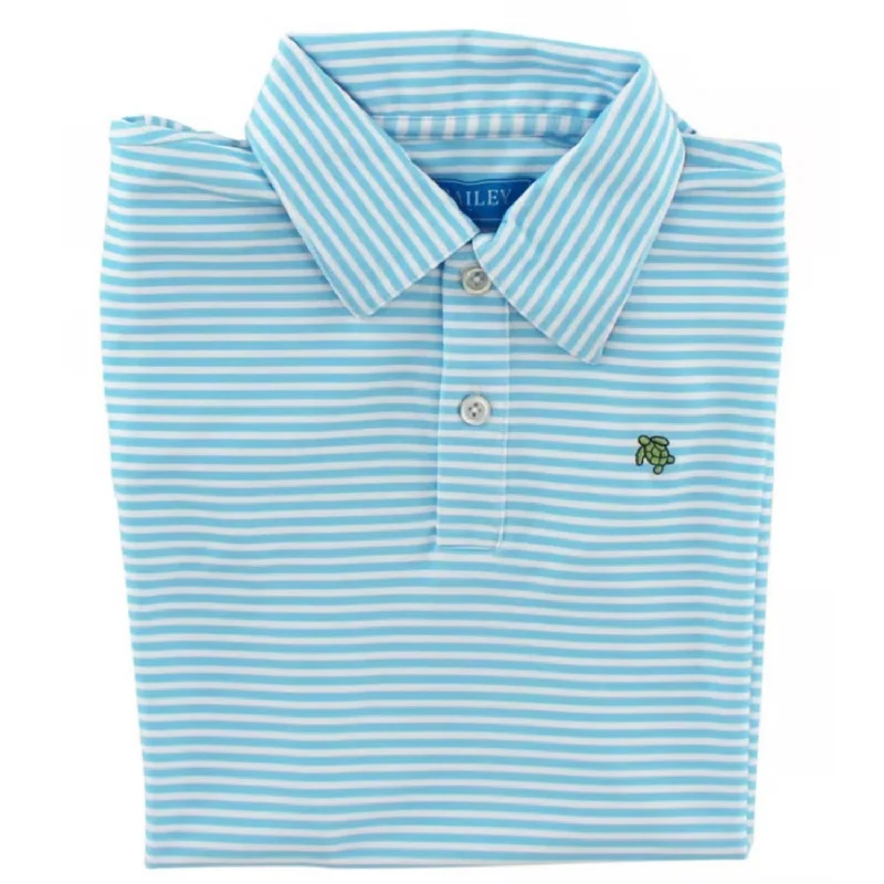 Men's Shirts with Tab CollarsBoy's Short Sleeve Stripe Performance Polo Shirt In Sky