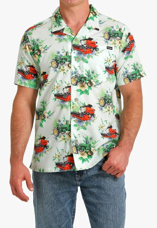 Men's Organic Cotton Shirts for Eco-ConsciousnessCinch Mens Tractor Print Short Sleeve Shirt