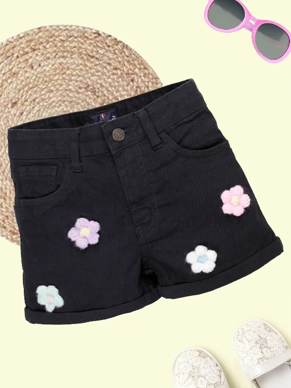 Breathable and Lightweight Men's Summer ShortsGirls Rollup Denim Shorts With Multi Badge