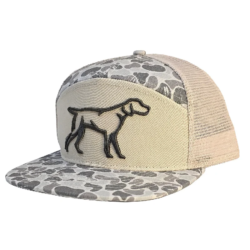 Oversized Bucket HatsFieldstone Green Backwoods Camo 7 Panel 3D Puff Hat