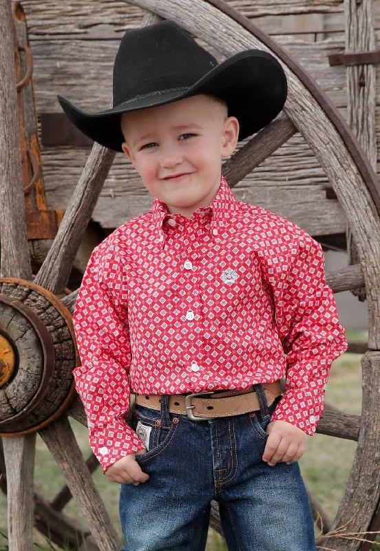 Men's Pattern Mixing Shirts for Creative StyleCinch Infant Boys Geometric Print Long Sleeve Shirt