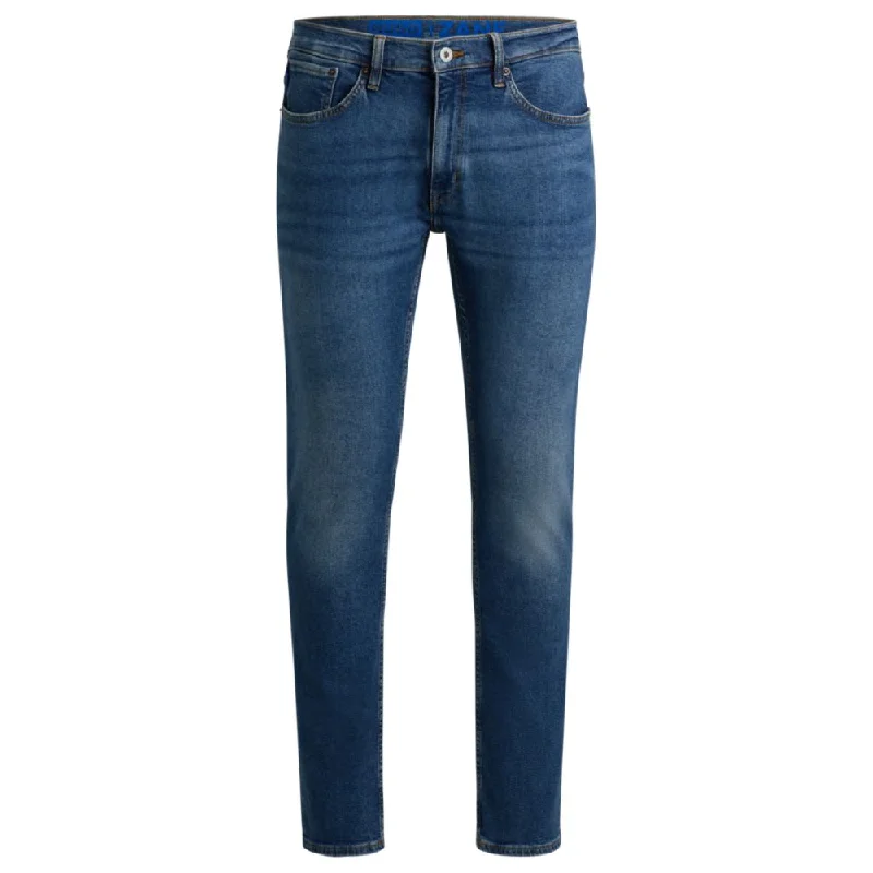 Trendy Men's JeansExtra-slim-fit jeans in navy stonewashed stretch denim