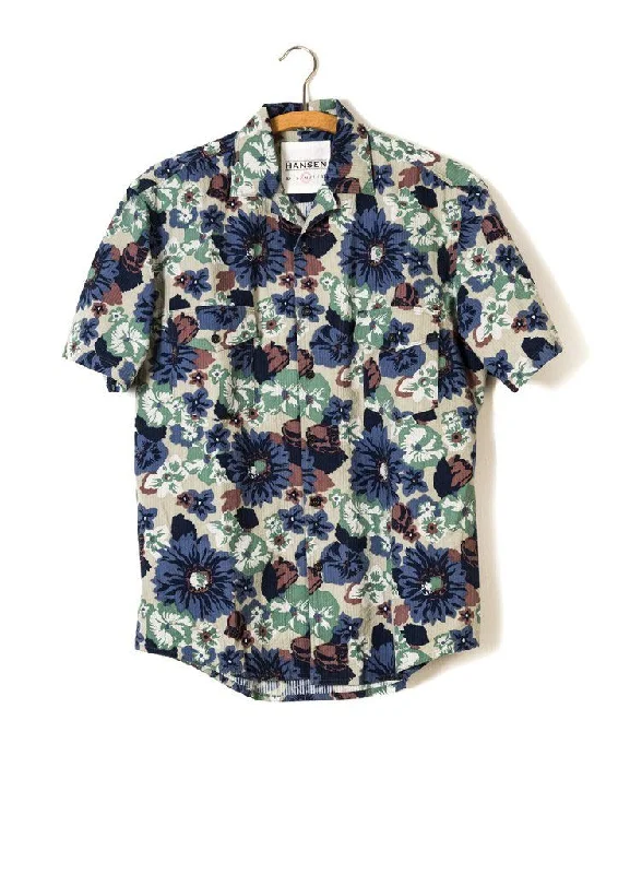 Men's Patterned Casual Shirts for Relaxed StylingJONNY | Short Sleeve Shirt | Blue Print