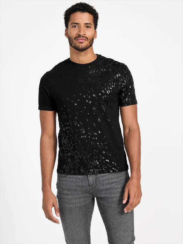 Men's Shirts with Lace-Up HemlinesDagar Leopard Tee