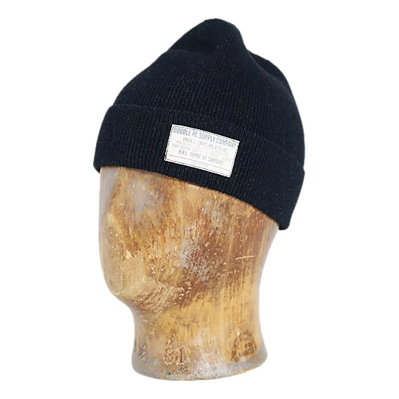 Patterned Beanie CapsIndigo-Dyed Cotton Watch Cap Black Indigo